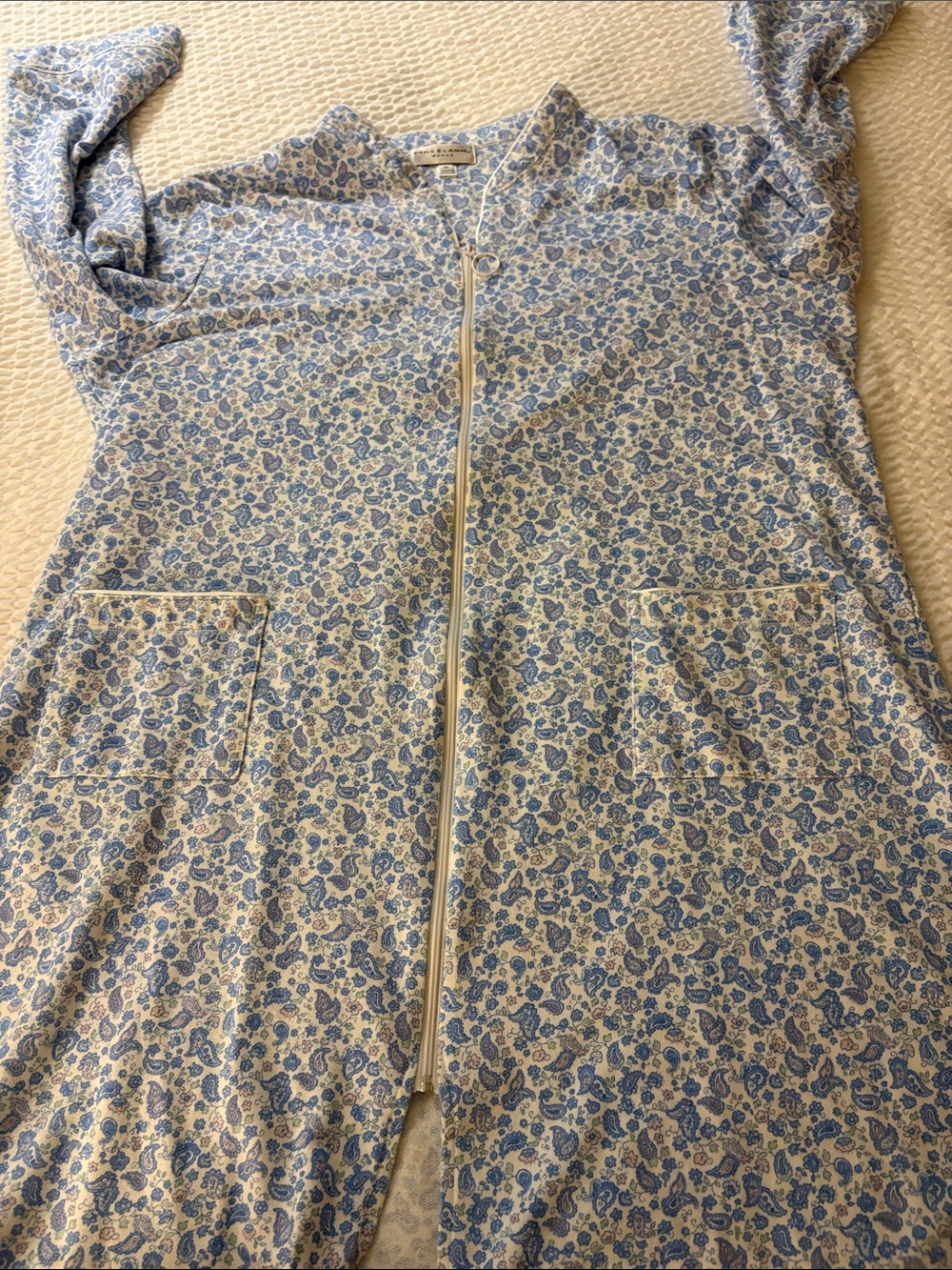 Miss Elaine Women's Lightweight Paisley-Print Zipper Robe Size 2X - Picture 3 of 8